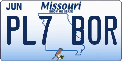 MO license plate PL7B0R