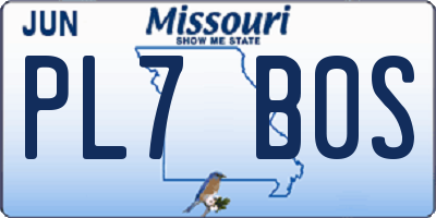 MO license plate PL7B0S