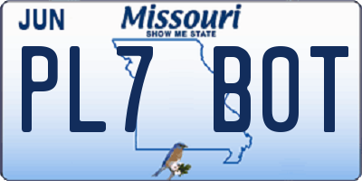 MO license plate PL7B0T