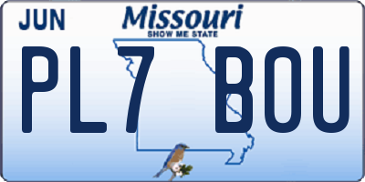 MO license plate PL7B0U