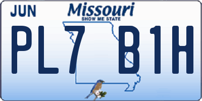 MO license plate PL7B1H