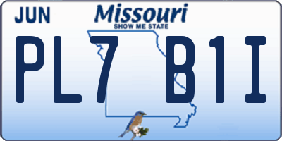 MO license plate PL7B1I