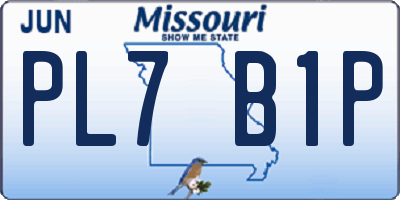 MO license plate PL7B1P
