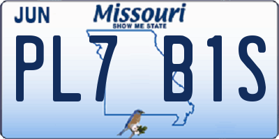 MO license plate PL7B1S