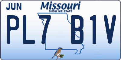 MO license plate PL7B1V