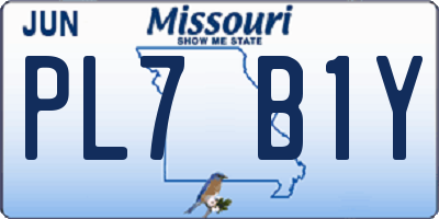 MO license plate PL7B1Y