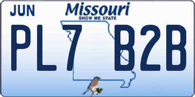 MO license plate PL7B2B