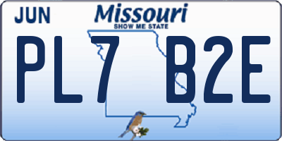 MO license plate PL7B2E