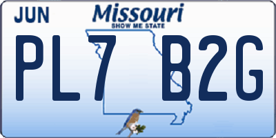 MO license plate PL7B2G
