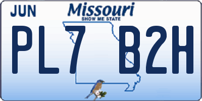 MO license plate PL7B2H