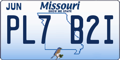 MO license plate PL7B2I