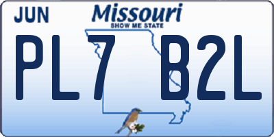 MO license plate PL7B2L