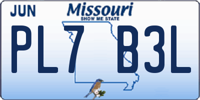 MO license plate PL7B3L