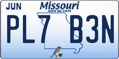 MO license plate PL7B3N