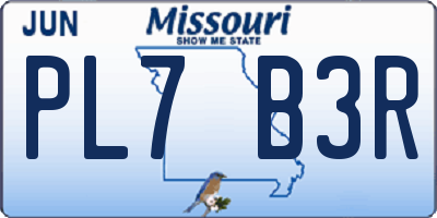 MO license plate PL7B3R
