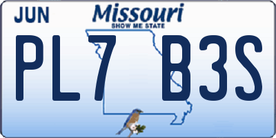 MO license plate PL7B3S