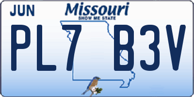 MO license plate PL7B3V