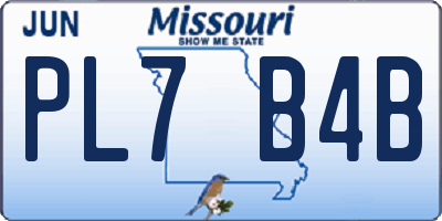 MO license plate PL7B4B
