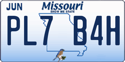 MO license plate PL7B4H