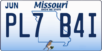 MO license plate PL7B4I