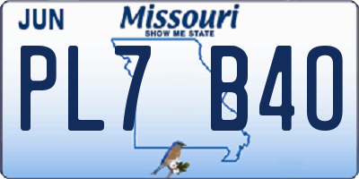 MO license plate PL7B4O
