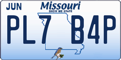 MO license plate PL7B4P