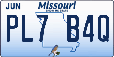 MO license plate PL7B4Q