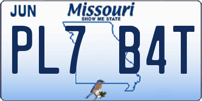 MO license plate PL7B4T