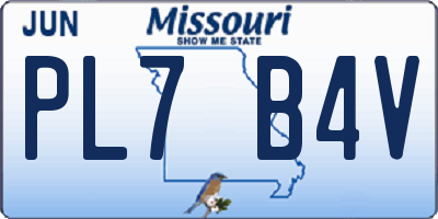 MO license plate PL7B4V