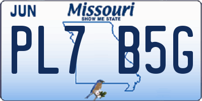 MO license plate PL7B5G