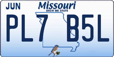 MO license plate PL7B5L