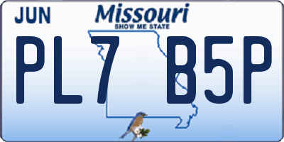 MO license plate PL7B5P