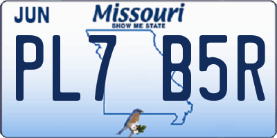 MO license plate PL7B5R