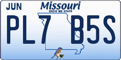 MO license plate PL7B5S