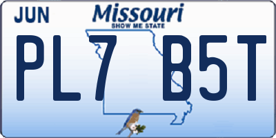 MO license plate PL7B5T