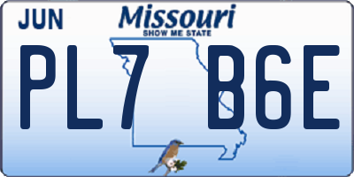 MO license plate PL7B6E