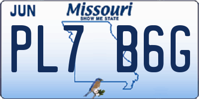 MO license plate PL7B6G