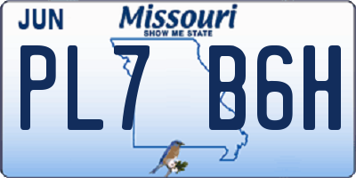 MO license plate PL7B6H