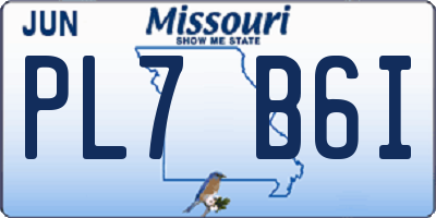 MO license plate PL7B6I