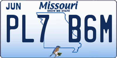MO license plate PL7B6M