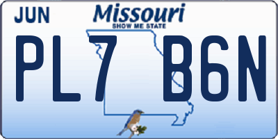 MO license plate PL7B6N