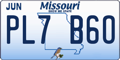 MO license plate PL7B6O