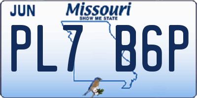 MO license plate PL7B6P