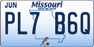 MO license plate PL7B6Q