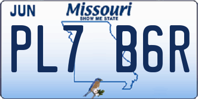 MO license plate PL7B6R