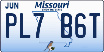 MO license plate PL7B6T