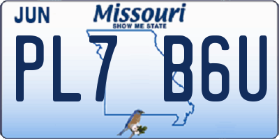 MO license plate PL7B6U