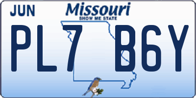MO license plate PL7B6Y