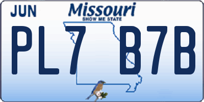 MO license plate PL7B7B