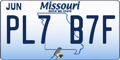 MO license plate PL7B7F